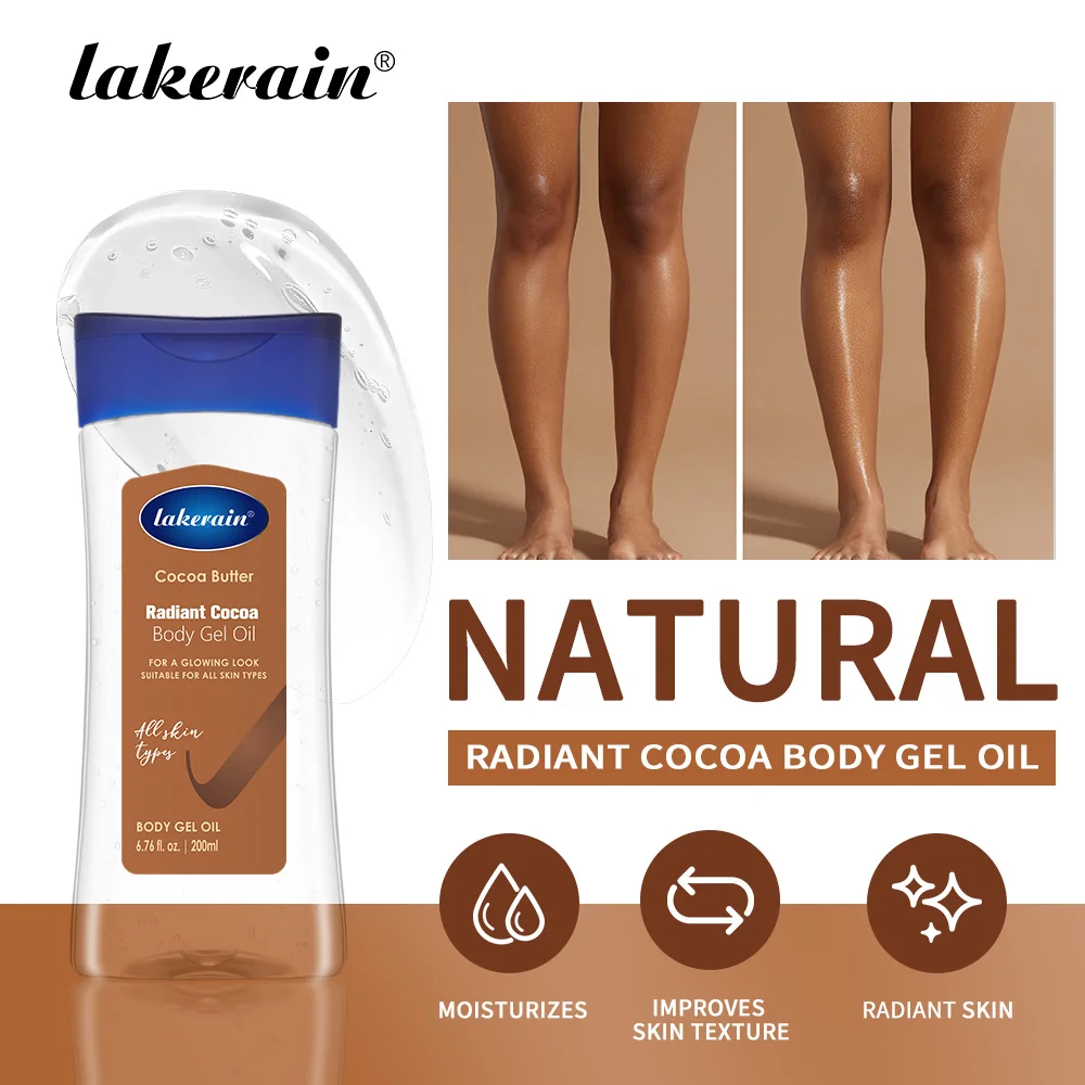 Radiant Cocoa Body Gel Oil Moisturizing Hydration For Dry Skin Care Radiant Glowing Butter Treatment Nourishing Body Skin Care
