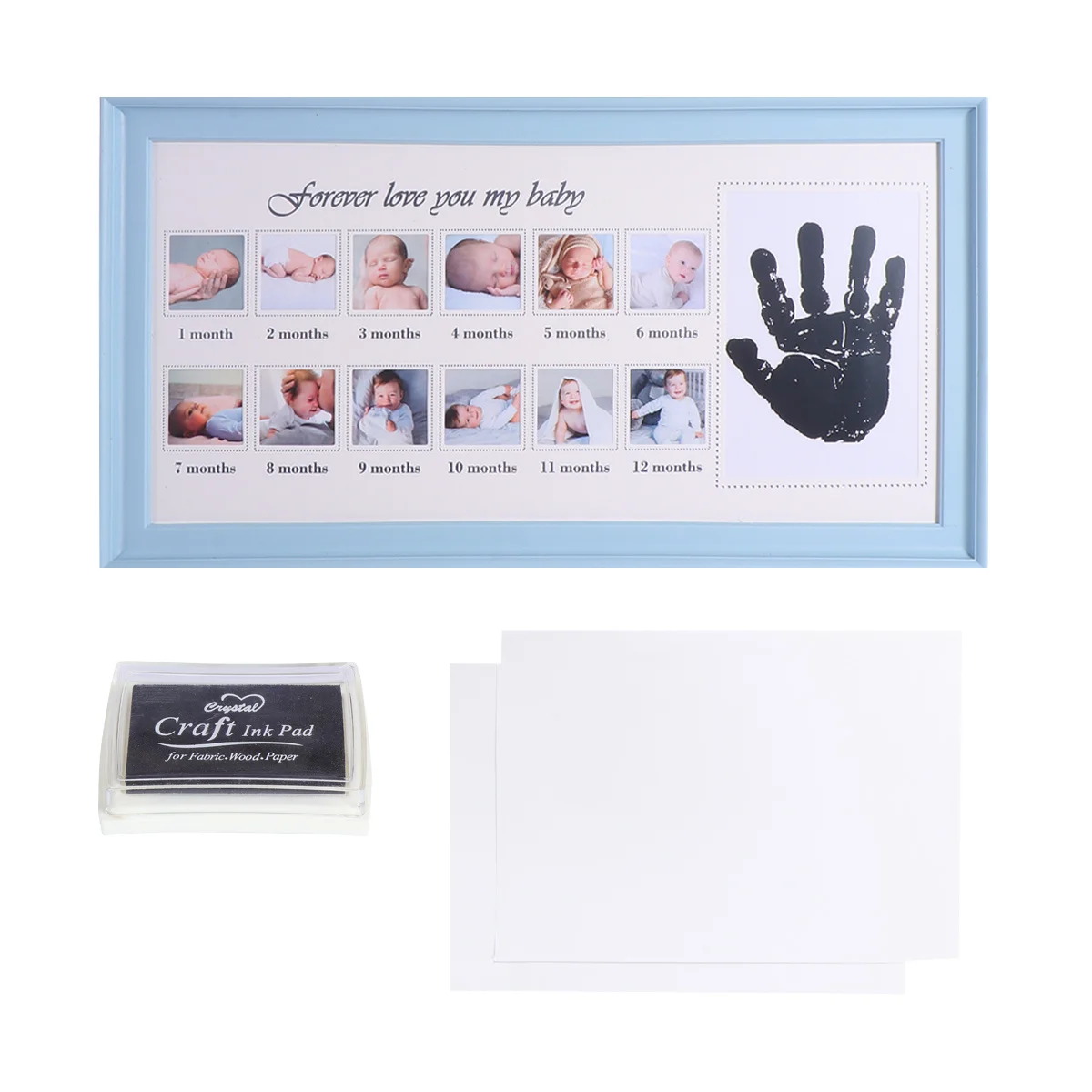 1 stks baby groei record fotolijst handafdruk display houder baby geheugen aandenken pasgeboren frame