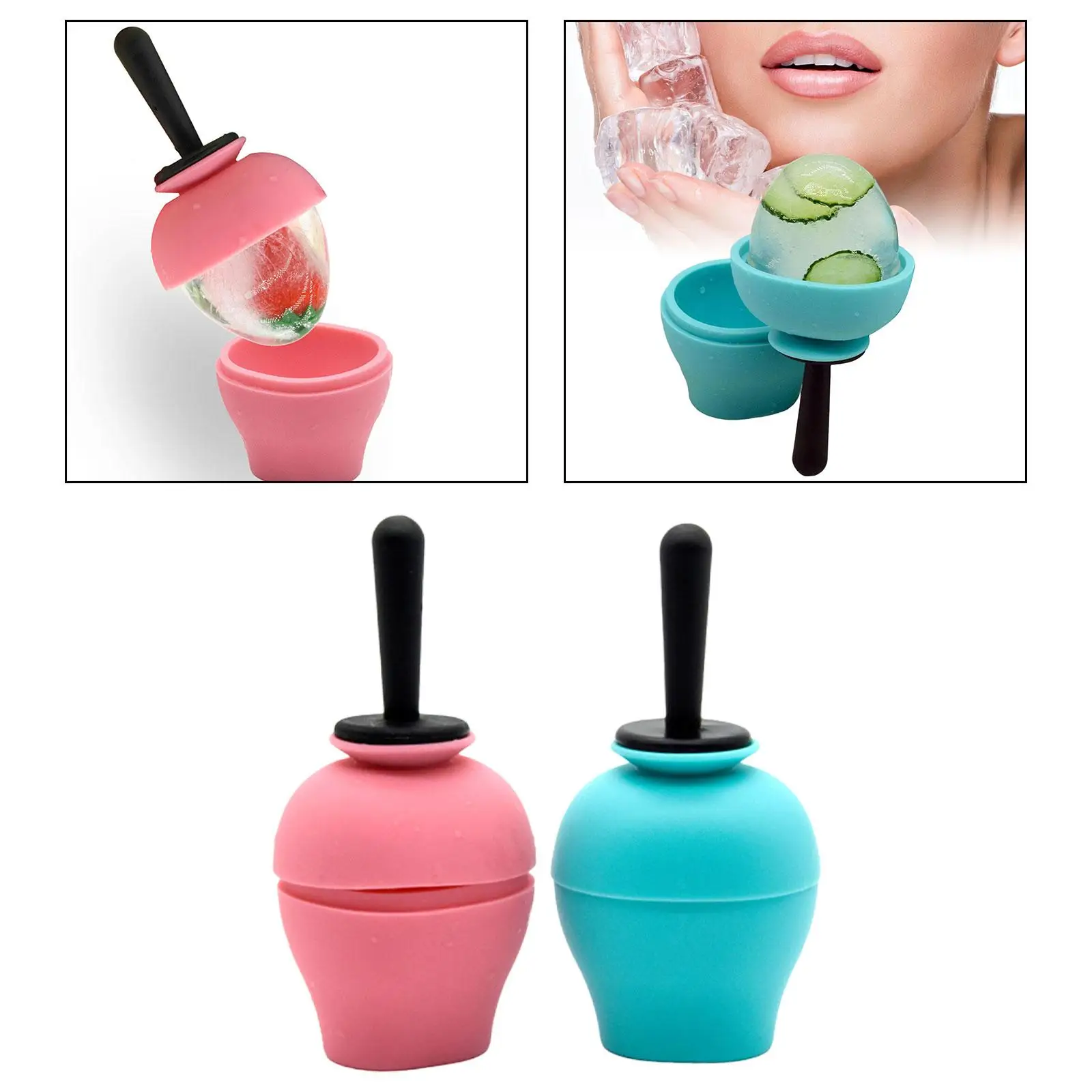 Face และ Eye Ice Roller Gua Sha Icing เครื่องมือซิลิโคน Ice เครื่องนวดหน้าซิลิโคน Facial Roller ลด Acnes Ice Cube