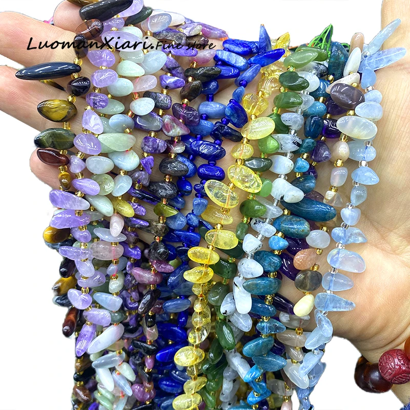 11-18MM Tooth Aquamarine Amethyst Charoite Natural Stone Irregular Spacer Beads for Jewelry Making Diy Bracelet  Accessories