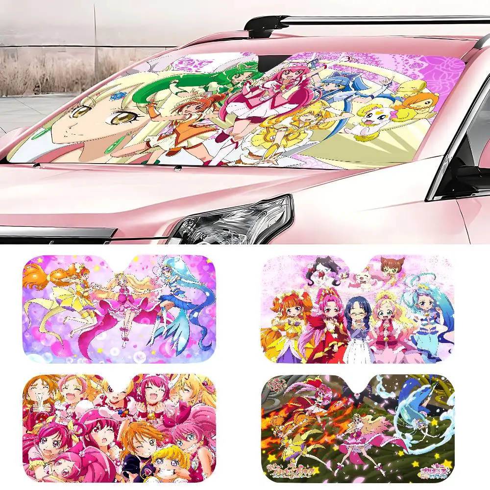 

P-Precure P-Princess аниме солнцезащитный козырек на переднее окно, черная защита от ультрафиолета, затемняющая ткань, козырек на лобовое стекло, автозанавес, солнцезащитный козырек