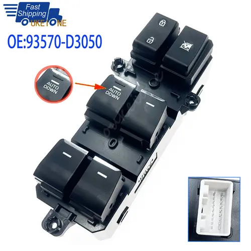 93570-D3050 para Hyundai TUCSON 2016-2019 interruptor de ventana eléctrica delantera izquierda botón de Control 93570-D30504X accesorios de coche