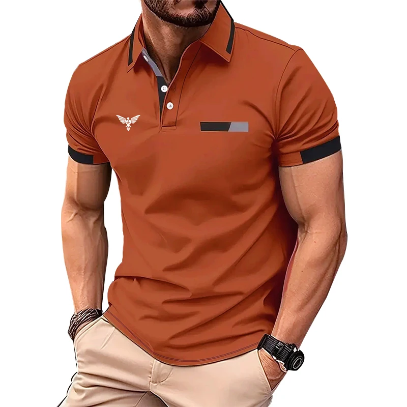 Men's Short Sleeve Tee Men's Summer Tee 3D Digital Print Polo Shirt for Men