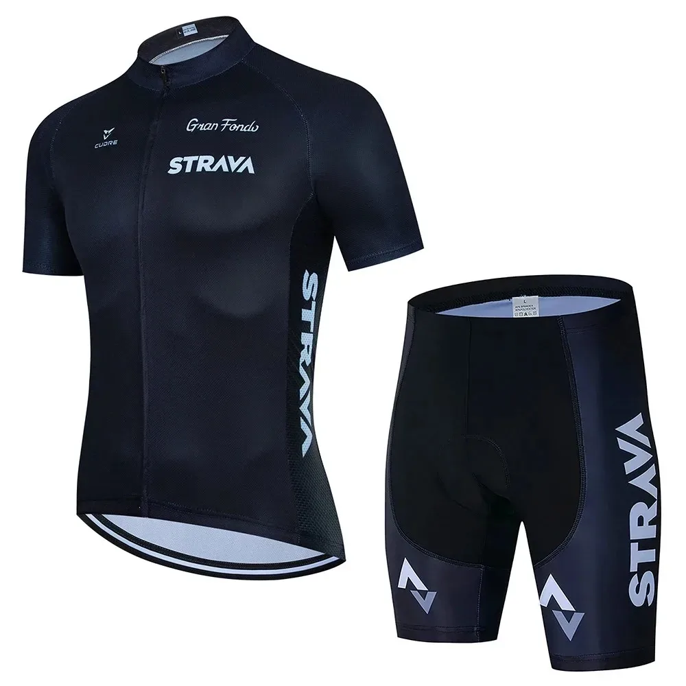 Strava Fahrrad Radfahren Jersey Set Herren Sommer Kurzarm Berg Uniform Ropa Ciclismo Radfahren Maillot Radfahren Kleidung Anzug – Detail 10