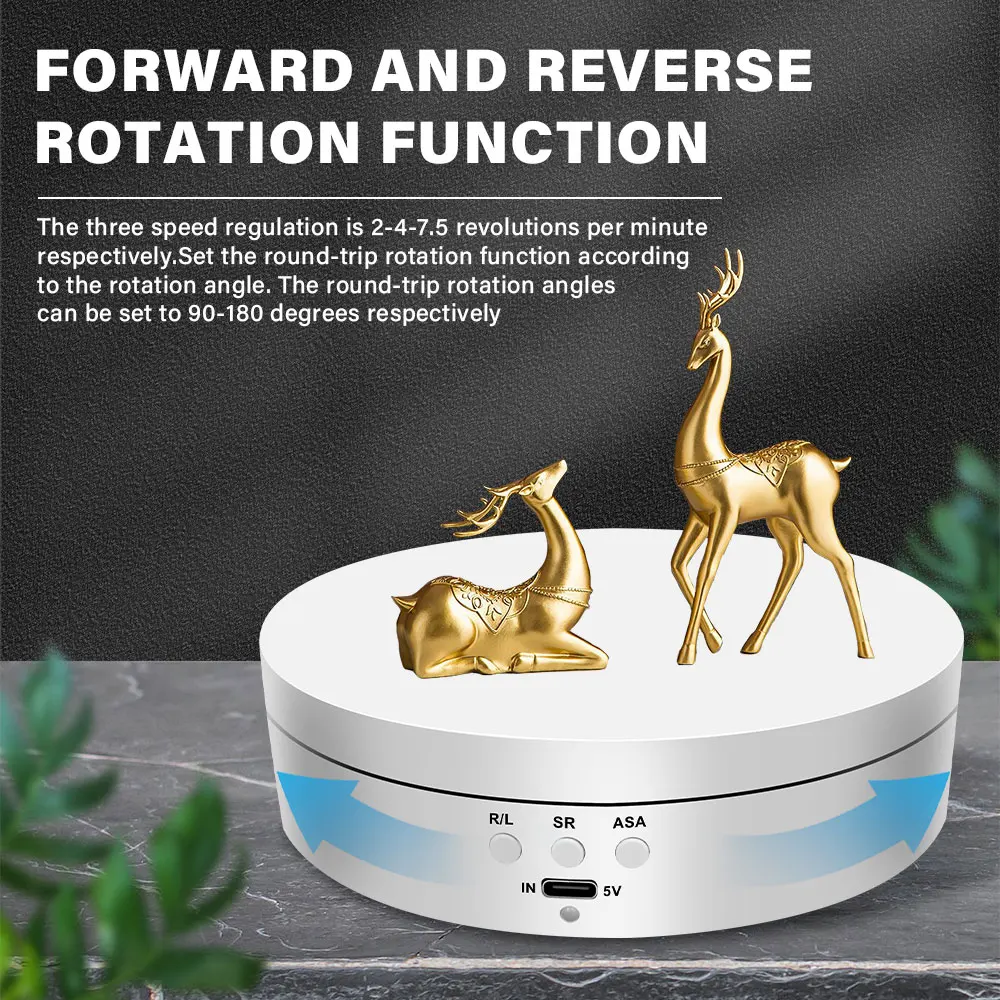 3 Speed Electric Rotating Display Stand 360 Degree Jewelry Turntable Rotating Base Rotary Table For Photography Video Shoot Prop