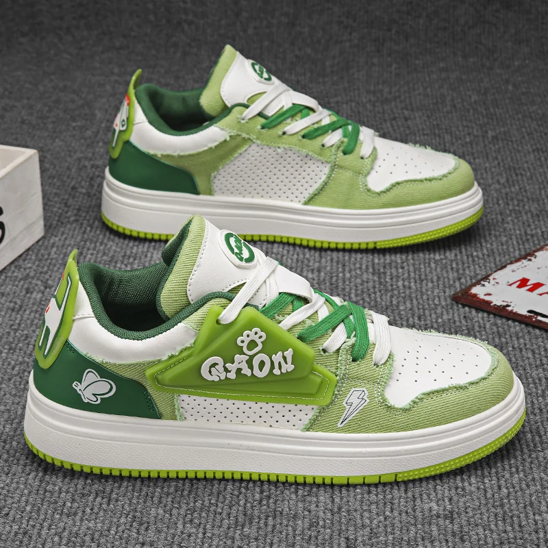 أحذية رياضية للرجال برباط، أحذية مشي كاجوال مريحة، أحذية تنس رياضية مكتنزة من الجلد الصناعي