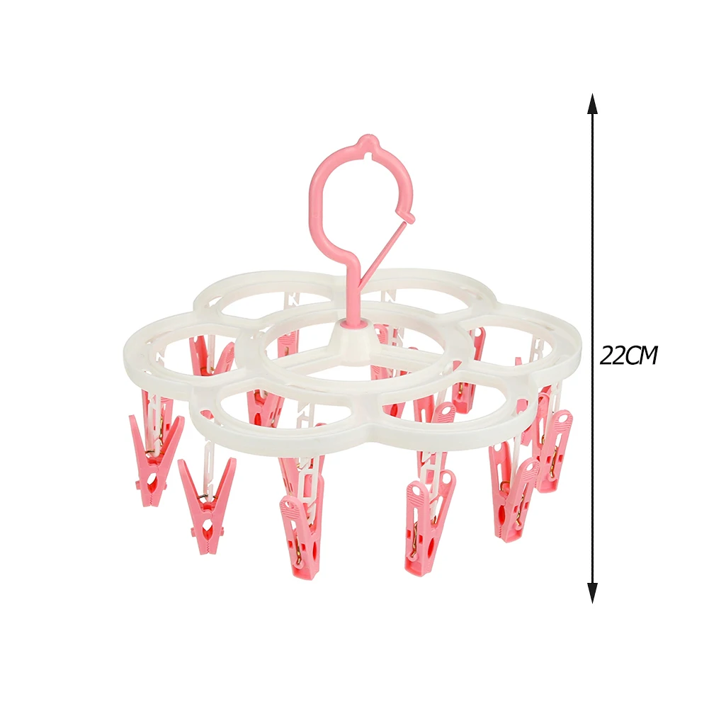 16개 클립 접이식 옷걸이 양말 건조대 휴대용 랙 빨래집게 방풍 양말 건조기 속옷 란제리 걸이용