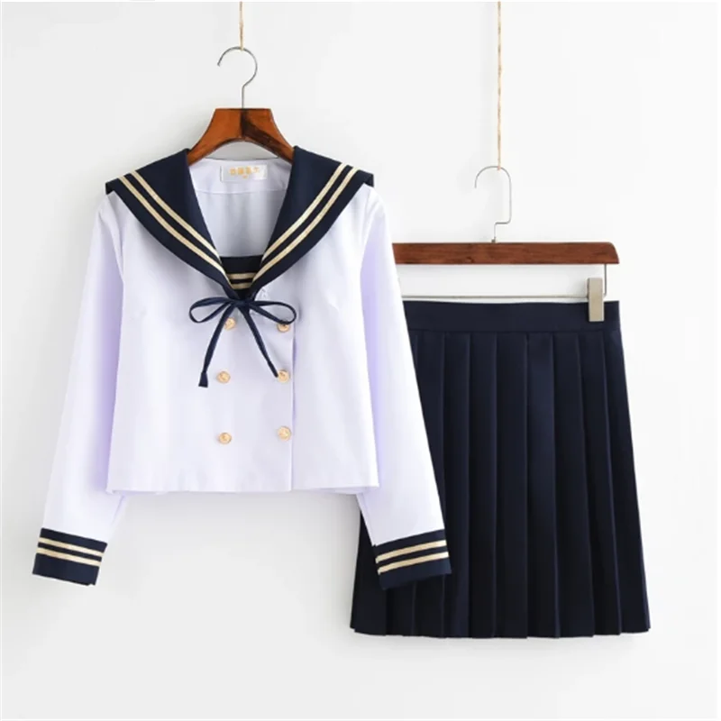 Chorus performance school JK uniform dress long sleeve shirt pleated skirt sailor suit winter Japanese school girl student unifo