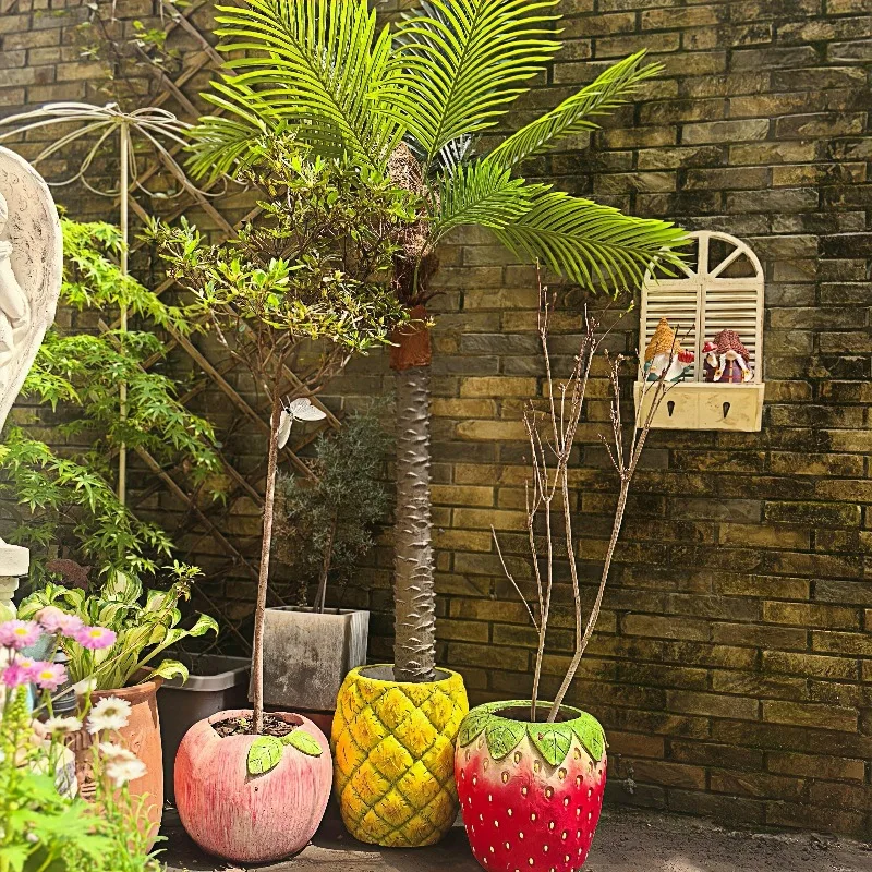 

Strawberry apple flower pot fruit flower pot magnesium oxide material fruit series garden garden decoration ornament