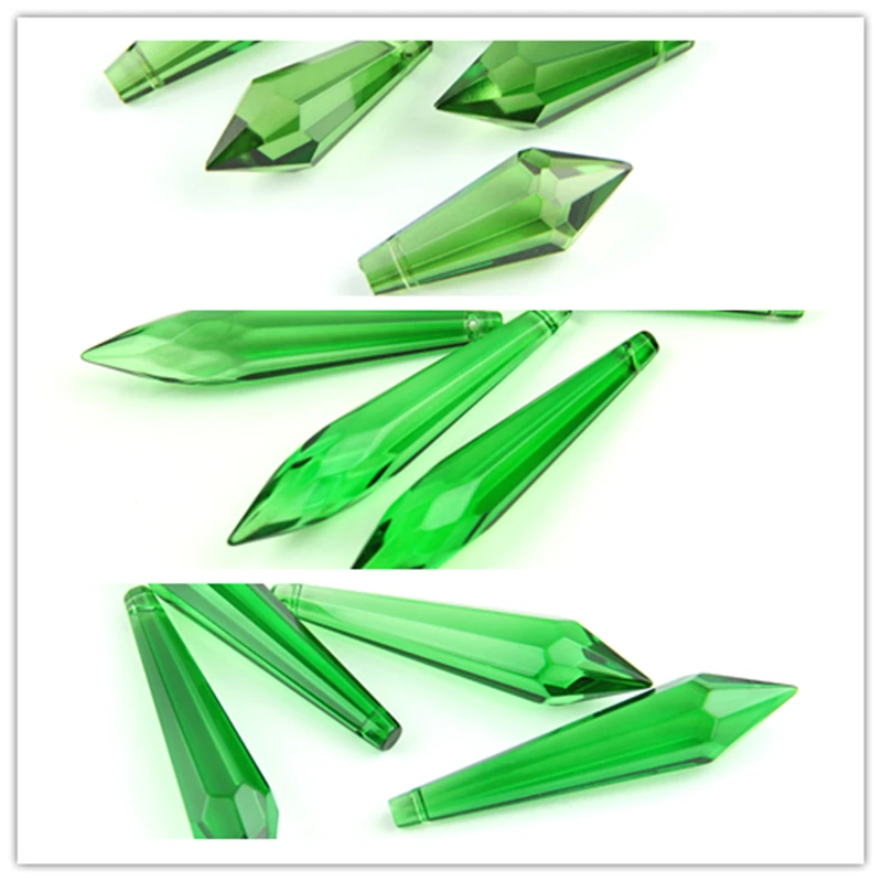 

Dark Green 38mm/63mm/76mm Glass Icicle Chandelier Drops Crystal Chandelier Parts Crystal Prism Drop Pendant