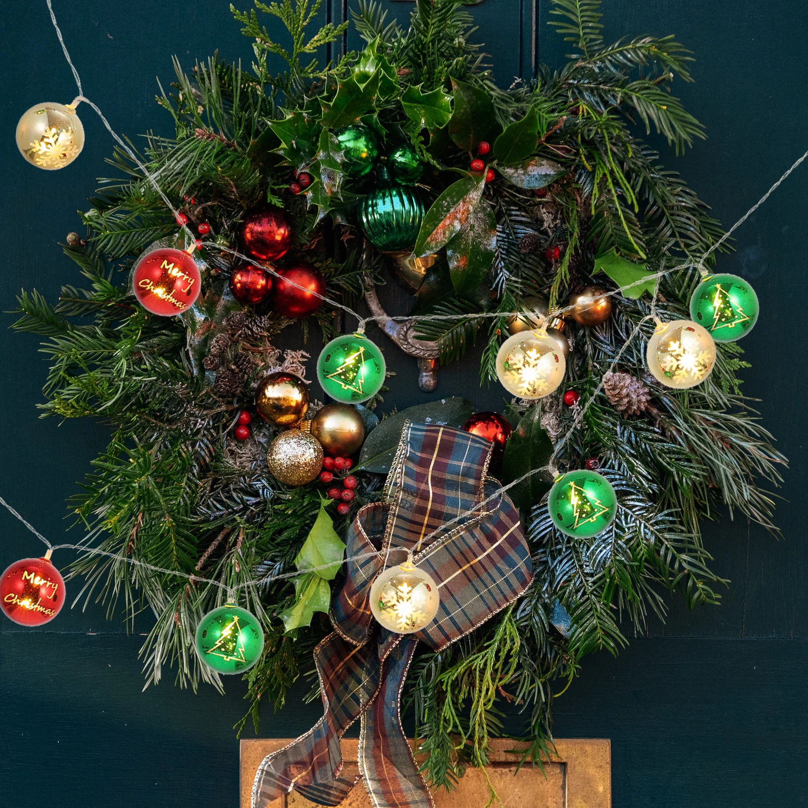 1 قطعة عيد الميلاد الكرة سلسلة مصباح ملون الإبداعية عيد الميلاد ضوء مهرجان جو ديكور مصابيح تعليق للزينة الطرف الديكور