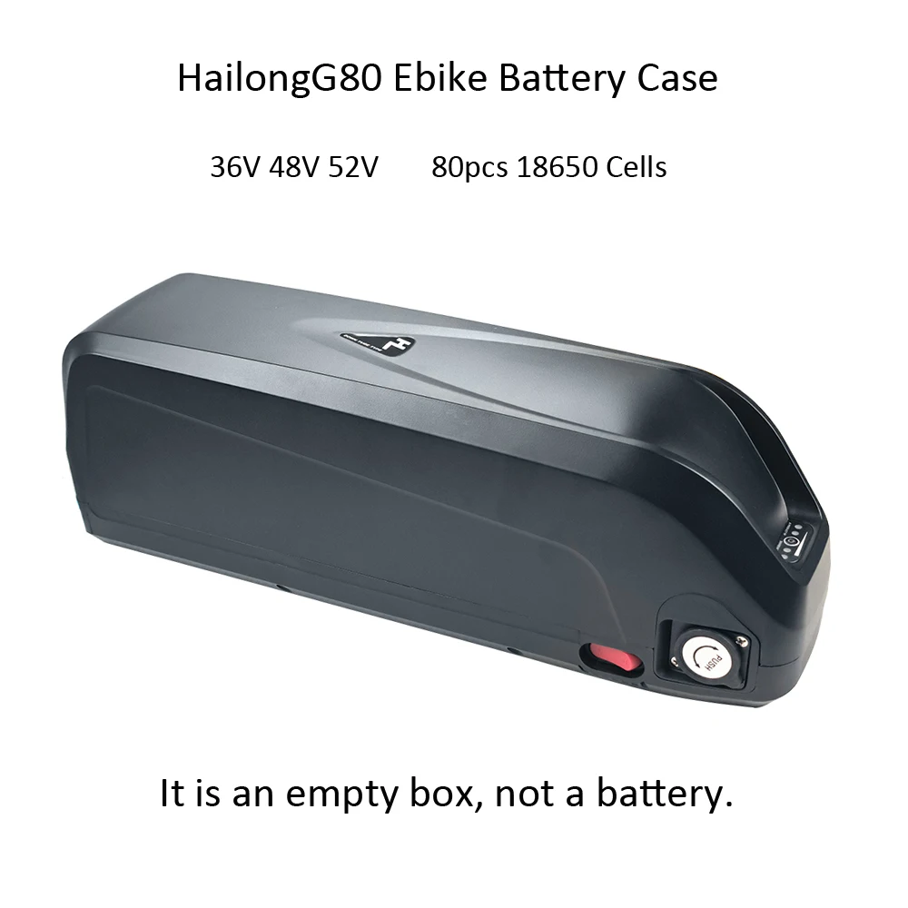 Hailong G80 36V 48V 52V Down Tube Ebike Battery Box Empty Battery Case 80pcs 18650 Cell Holder