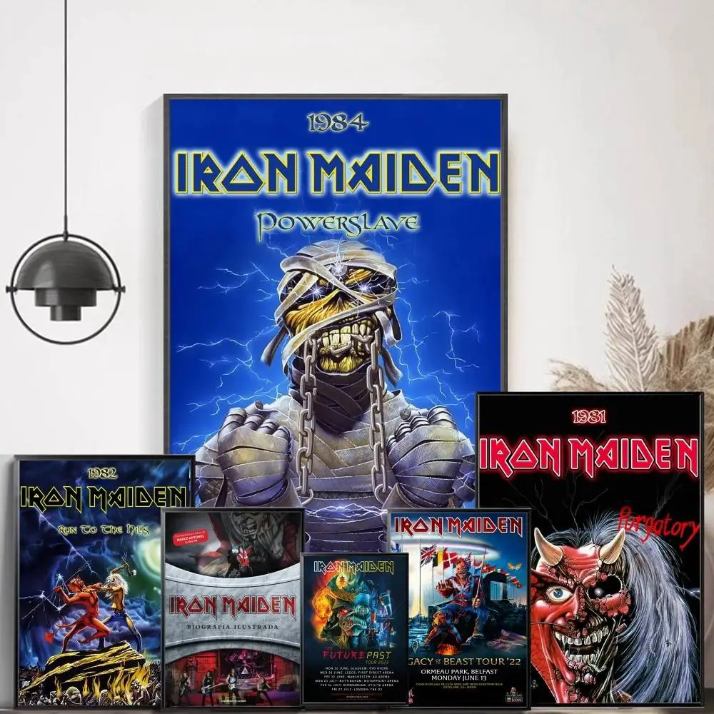 

Band I-Iron M-Maiden Vintage Posters Sticky Vintage Room Home Bar Cafe Decor Kawaii Room Decor