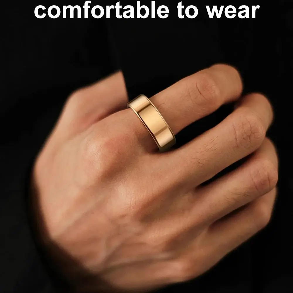 Sleep/Step Tracker Smart Health Rings Multi-sport Modes IP68 Waterproof Intelligent Sleep Tracker Steel Shell Wearable