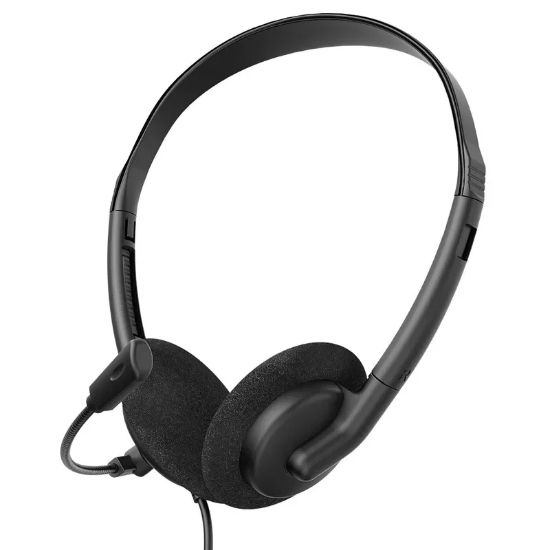 3.5mm Wired Computer Headset with Microphone Noise Cancelling Voice Chat Gaming Office PC Laptop Universal Compatible Black