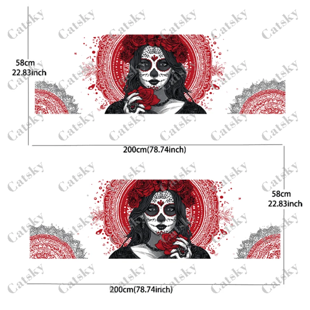 Skull woman sticker with mandala pattern splash before, suitable for cars and trucks, durable, fade resistant, easy to install a view 2