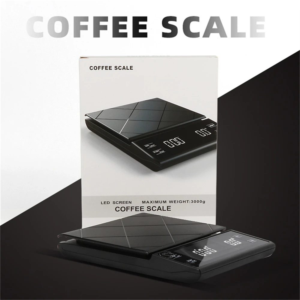 3kg/0.1g Electronic Kitchen Scale High Precision LED Digital Coffee Scale Auto Timer Household Weight Balance Scale For Cooking