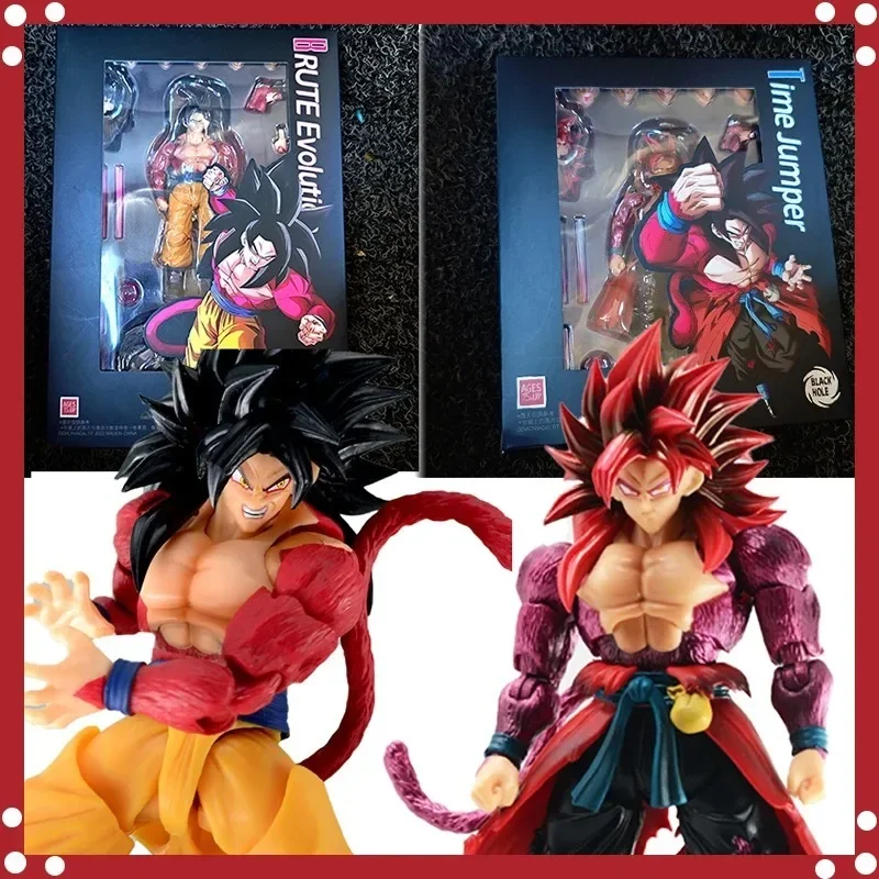 Black Hole Toys Dragon Ball SHF Super Saiyan 4 SSJ4 Brute Evolution Time Jumper Acme Power Goku Figurki akcji Anime Model zabawki