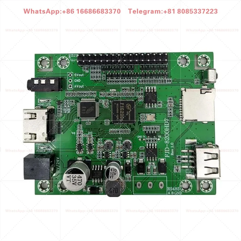 FJD-8200HD7 Single Chip Serial Video Playback Board 1080P HD High Definition Decoding  Display MP5 Control Module Part