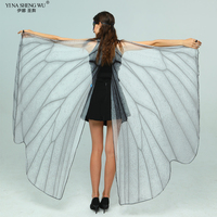 Butterfly Wings Belly Dance Props Adult Mesh Butterfly Cape Halloween Costumes Cosplay Party Carnival Decor Prop 168cm*135cm