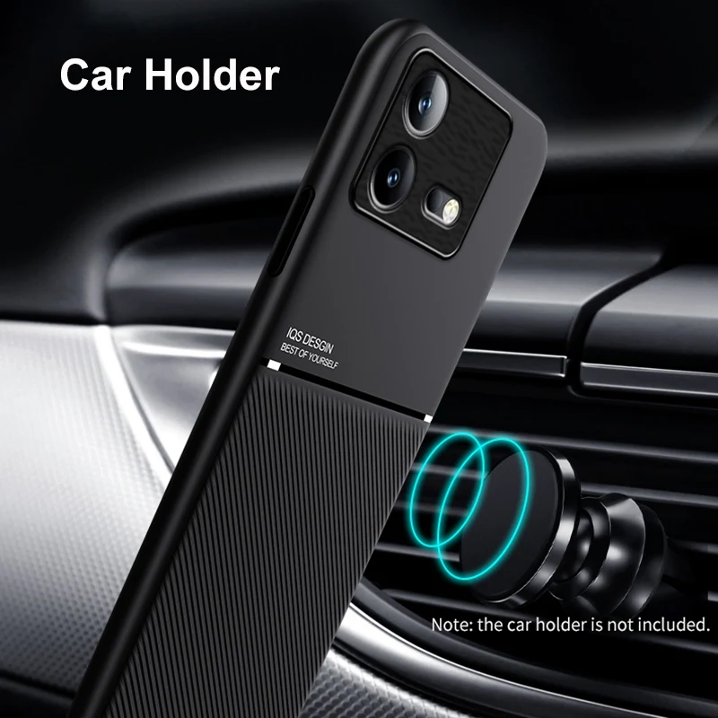 Magnetic Leather Case For Vivo iQOO Neo 8 Pro Neo8 Cover Car Holder Luxury Silicone Protection Case For iQOO Neo 7 SE Neo7 Coque