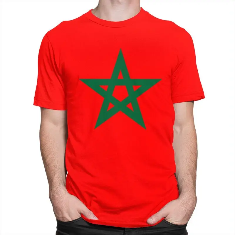 Custom Morocco Flag Tshirts for Men Short Sleeve Casual T Shirt Moroccan Proud Patriotic T-shirt Loose Fit 100% Cotton Tee