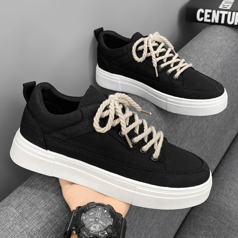 

Casual Canvas Men's Shoes 2024 New Summer Trendy Design Versatile Low Top Sneakers Student Sports Black Fashionable Spring