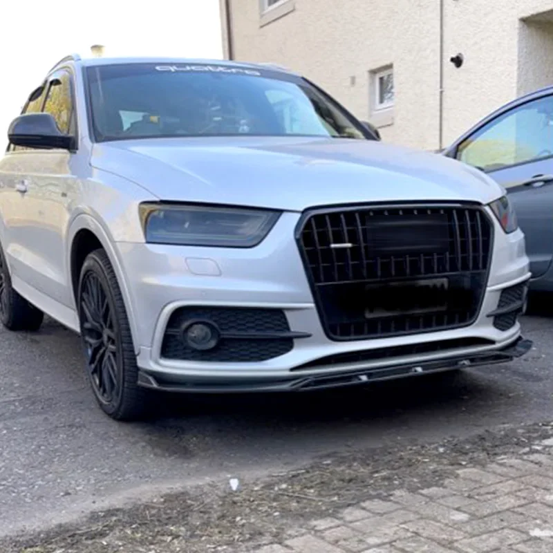 

Передний бампер спойлер защитная пластина губа для Audi Q3 2012 13 14 15 Тип DGS корпус сплиттер углеродная поверхность Лопата для подбородка