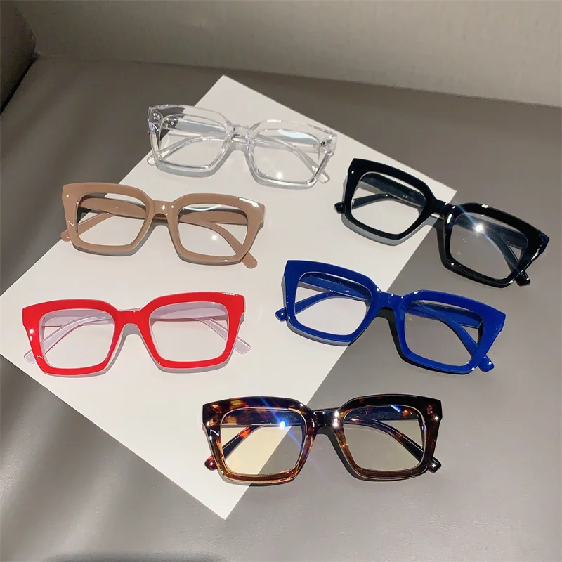 KAMMPT Fashion Square Glasses for Women Classic Blue Light Blocking Men Daily Life Stylish Brand Designer Eyewear