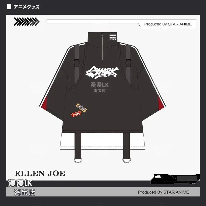 Zenless Zone Zero คอสเพลย์ Ellen Joe ผู้หญิงผู้ชายหลวมแขนสั้นเสื้อยืดกางเกงขาสั้นชุดสูท Carnival เครื่องแต่งกาย