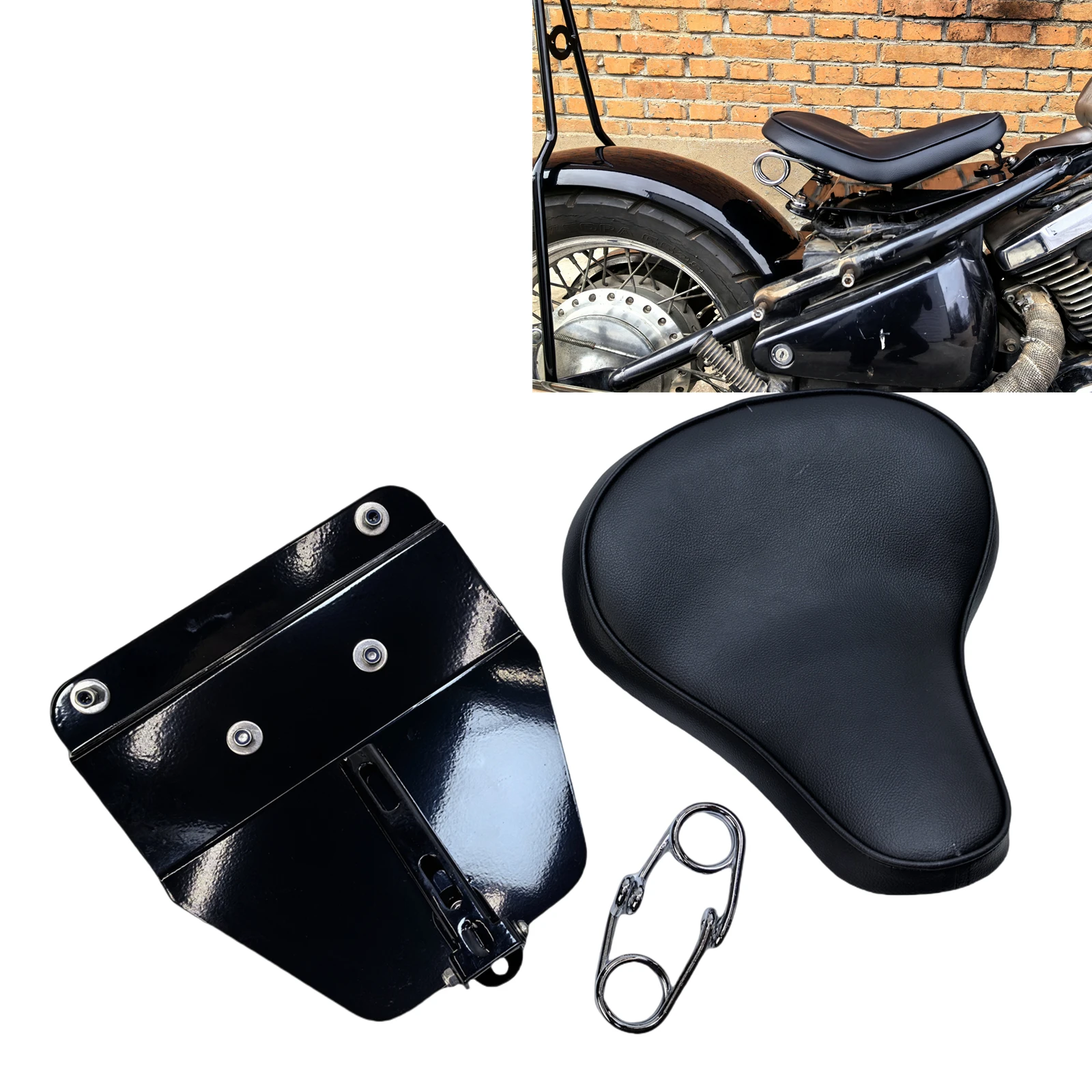 

Motorcycle Driver Seat Pillion Spring Cushion Solo Saddle Seat Pad For Kawasaki Vulcan400 800 1995-2003