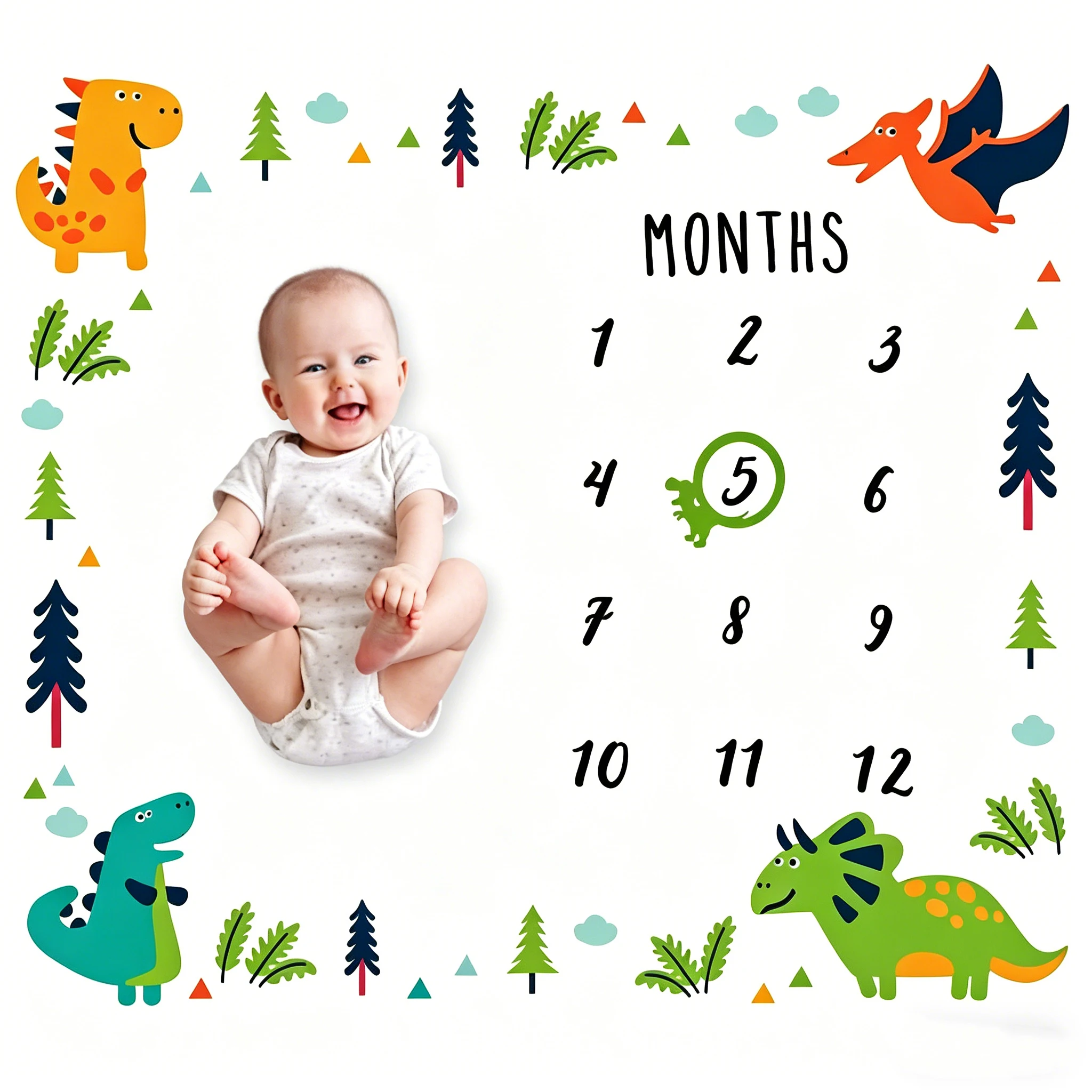Ylsteed Newborn Milestone Blankets Baby Monthly Growth Souvenirs Infant Photo Shooting Background Blanket Match Wood Dics Card