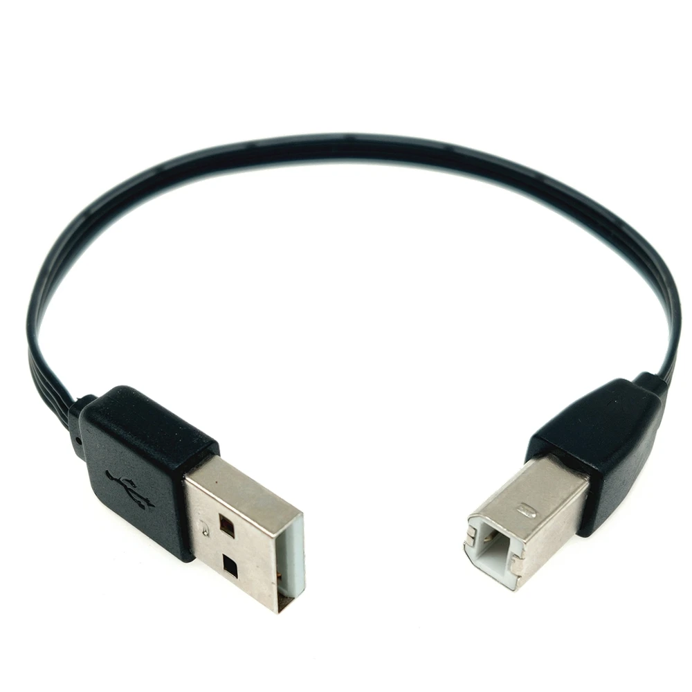 USB 2.0 حتى أسفل زاوية 90 درجة ذكر إلى USB2.0 نوع B ذكر سوبر شقة مرنة تمديد usb2.0 B ذكر كابل محول 0.1-1 متر