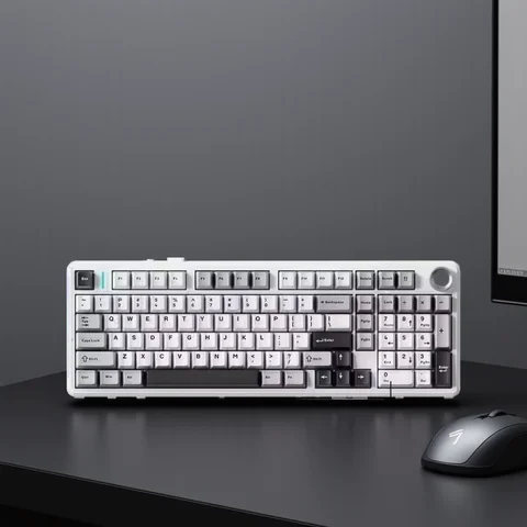 AULA F99PRO Tastiera meccanica da gioco 99 tasti Tre modalità Wireless Hot Swap Guarnizione Struttura Tastiera personalizzata con manopola multimediale