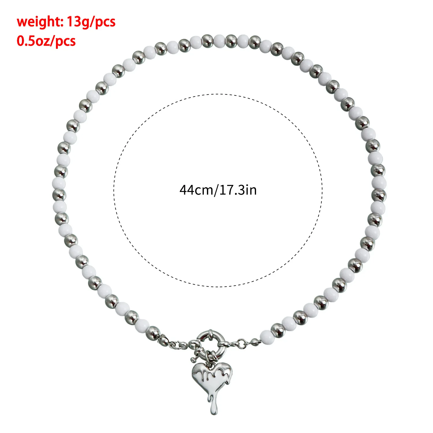 Cross border personalized fashionable black stone bead pleated love necklace, trendy and versatile accessory