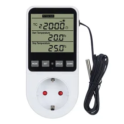 Presa timer Termostato Regolatore di temperatura digitale Presa spina UE con interruttore timer Riscaldamento Raffreddamento AC 250 V