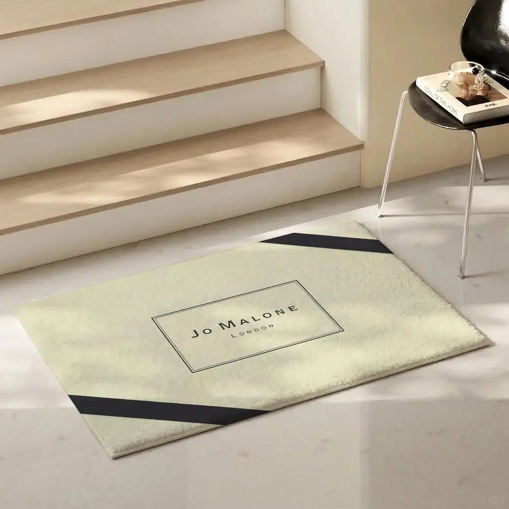 Perfume Brand J-Jo MaloneS Floor Mat Eco-Friendly Flannel Doormat Non-Slip Odorless Soft Short Plush Indoor Floor Rug