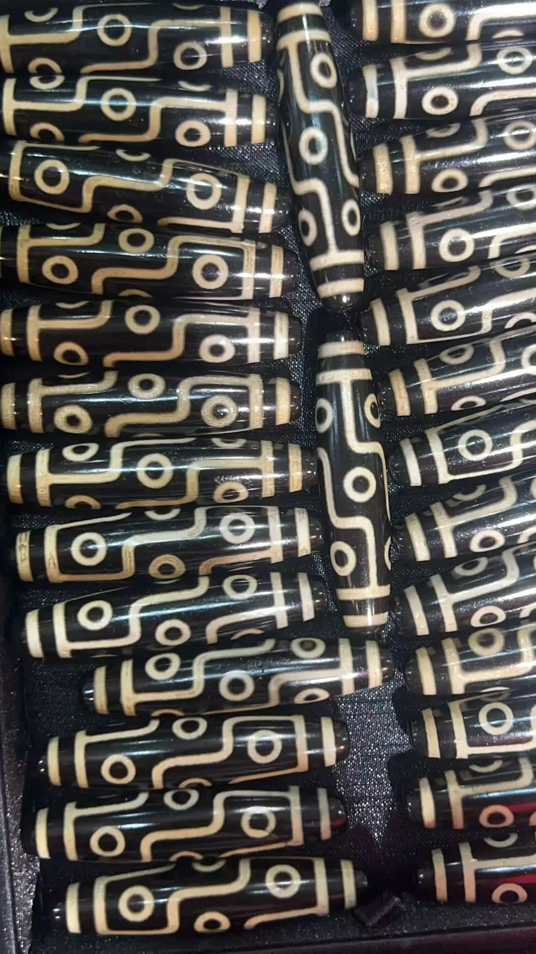 10pcs/lot Live stream hot promotion low-priced 58mm black-yellow/black-white nine-eyed agate Dzi bulk wholesale polished/rough
