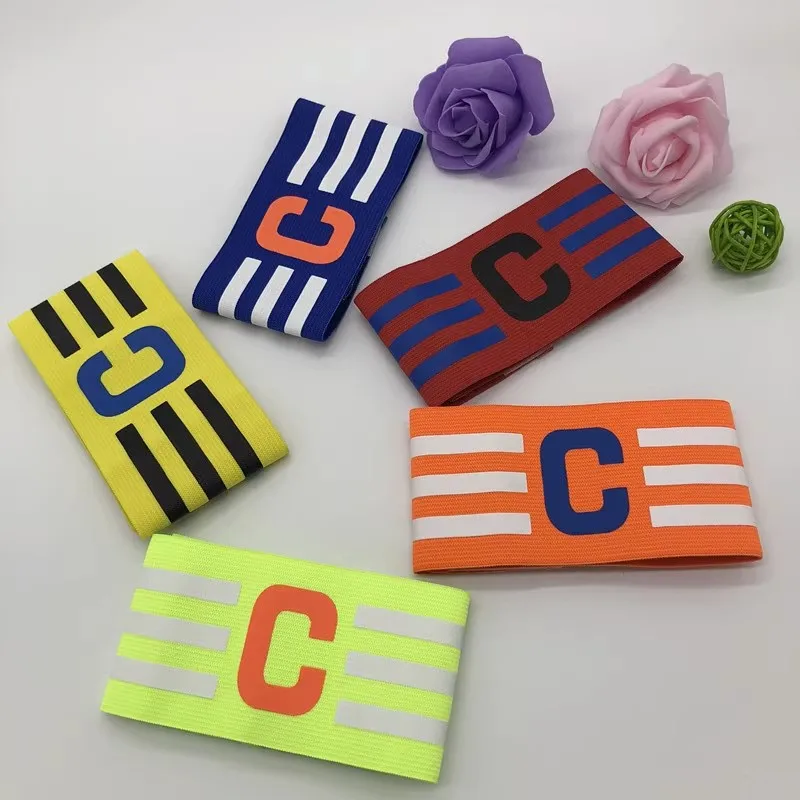 1 Pcs Football Match Captain C Word Mark Armband Paste Team Leader C Word Nylon Adjustable For Soccer Sports Accessories Unisex