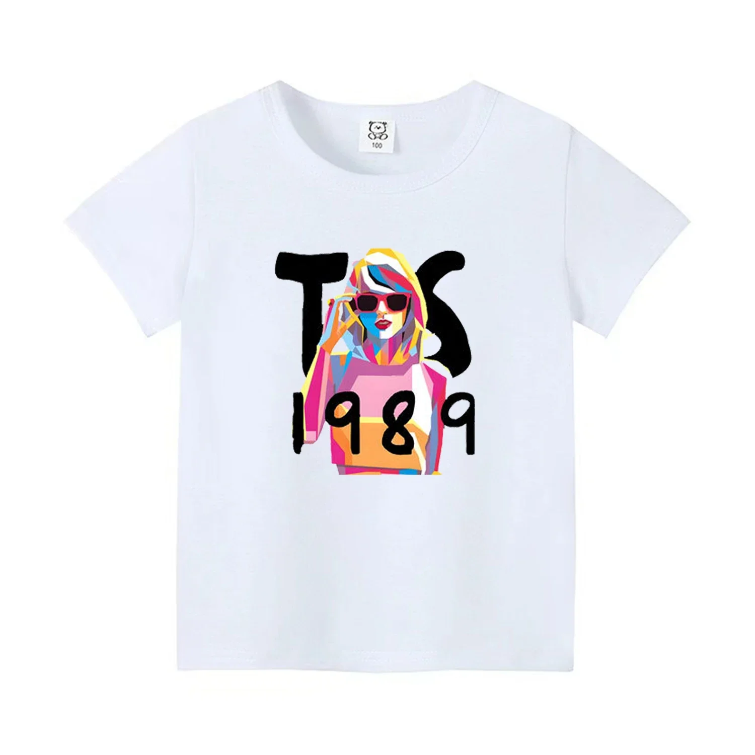 

Новинка 2025, детская летняя футболка из чистого хлопка с принтом, хлопок, с короткими рукавами и короткими рукавами для любителей певцов, верхняя модная одежда