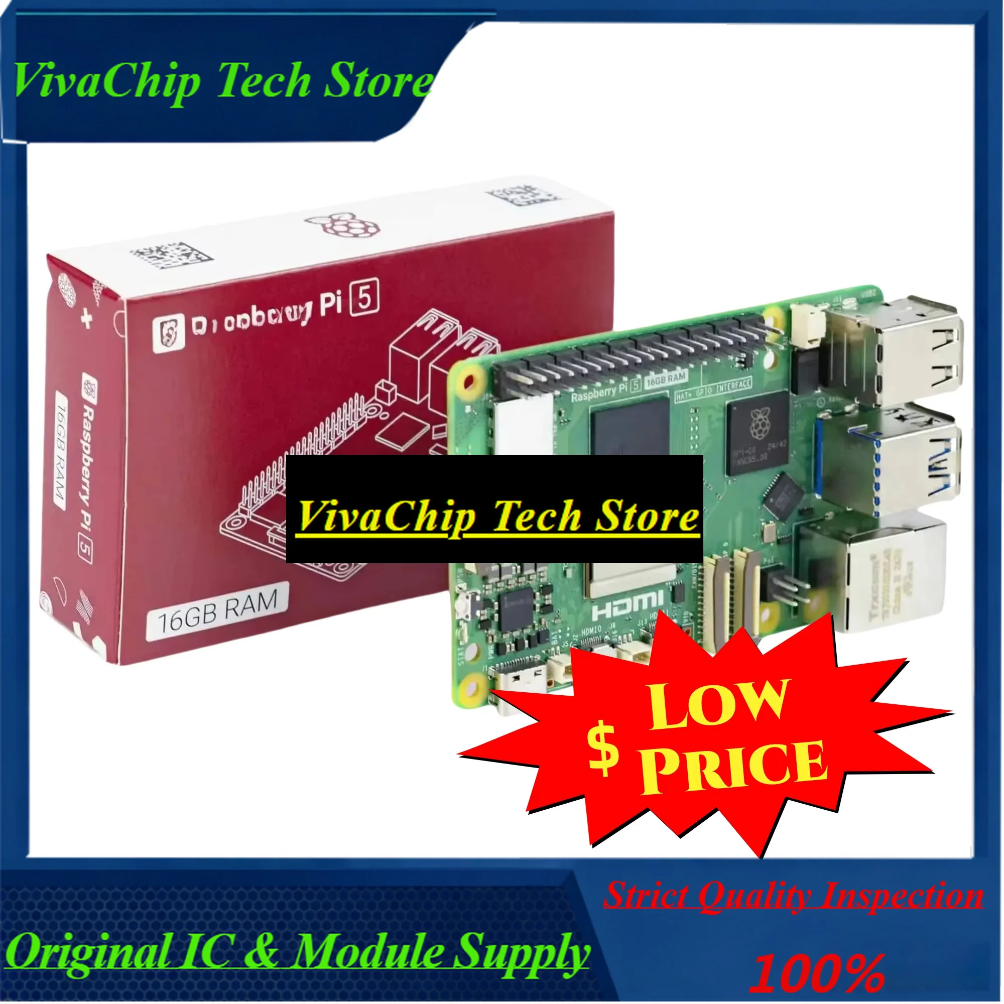 VivacpNew Product Original Pi 5 Development Board Kit Wholesale Pi 5 Model B 5B 2GB 4GB 8GB 16GB RAM