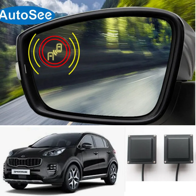 for KIA Sportage blind spot monitoring BSM sensor side mirror LED lamp indicator LDW road line Lane departure warning system kit