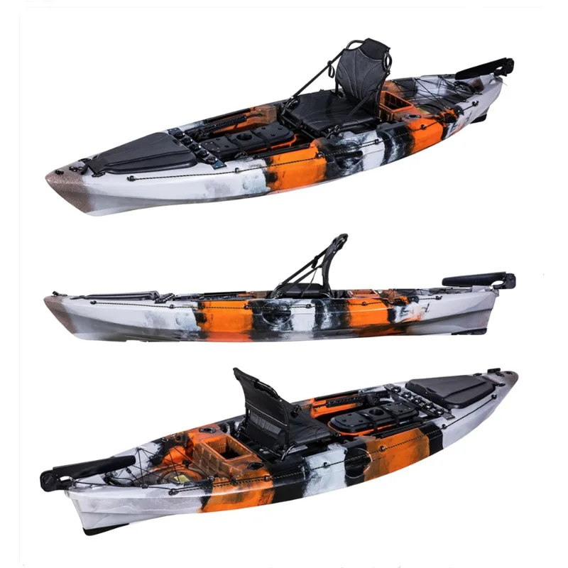 

9ft Portable Modular Pedal Fishing Kayak - 1-Person 2-Section Detachable Watercraft, Motor-Ready for Anglers