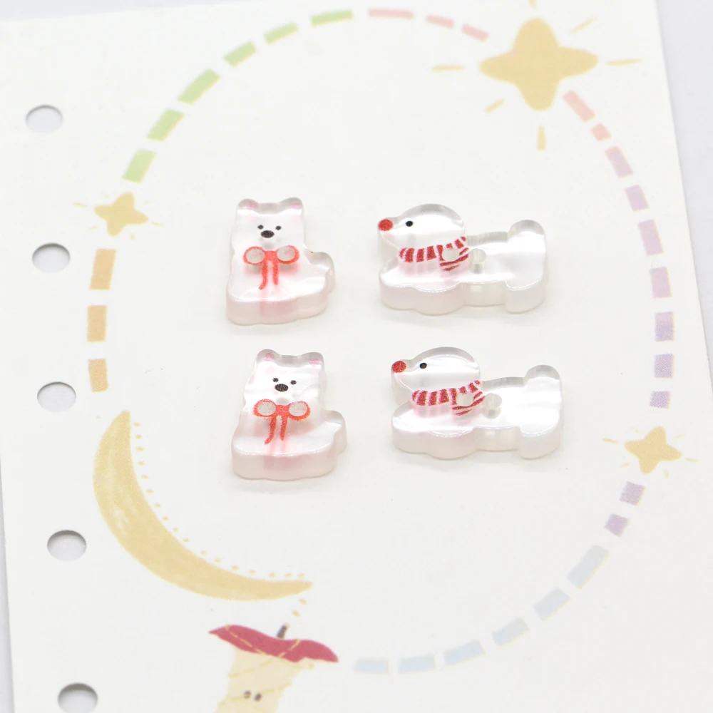 DOTOLLE 20 قطعة 15/20 مللي متر لطيف الكلب الحيوان الراتنج أزرار للملابس فتاة قميص بلوزة الكفة طوق دمية Crafts بها بنفسك الحرف إكسسوارات الشعر