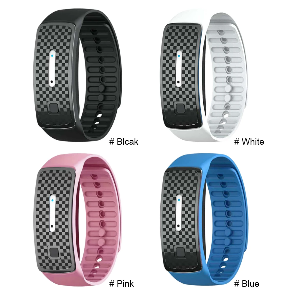 Ultrasonic Anti Mosquitoes Bite Wristband 3 Modes Kids Adult Repellents Watch Waterproof Rechargeable for Summer Indoor Outdoor