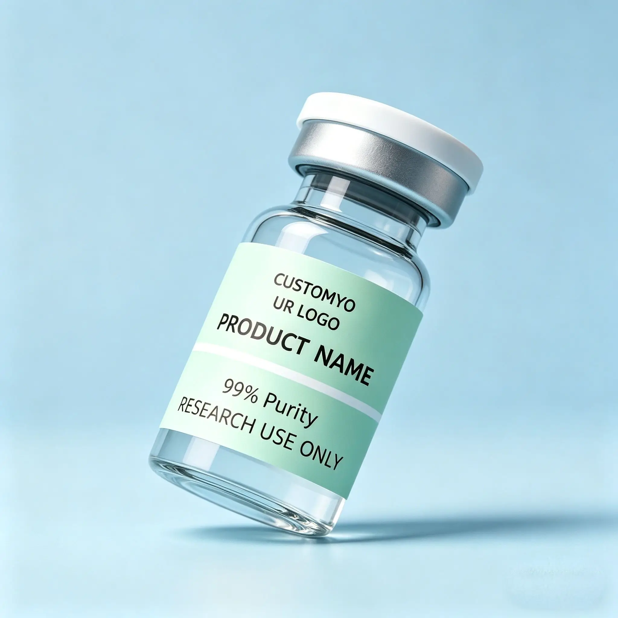 Custom High-Adhesive Vinyl Stickers for 3ml 10ml 15ml Vials,Waterproof Labels for Peptide Powder Packaging