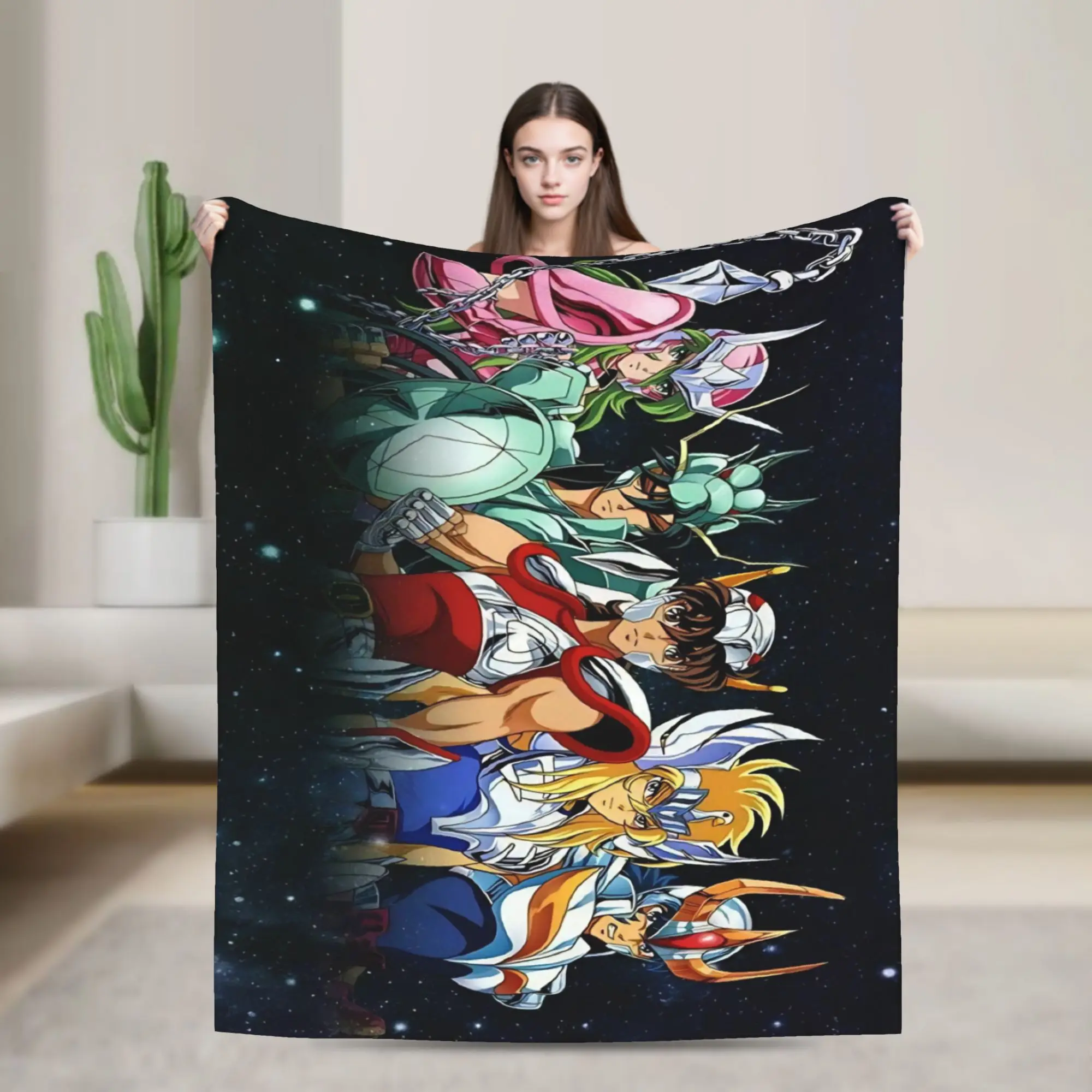 Saint Seiya Gold Saint Blanket Quality Soft Warm  Bedding Throws Winter Travel Office Couch Chair Comfortable Bedspread