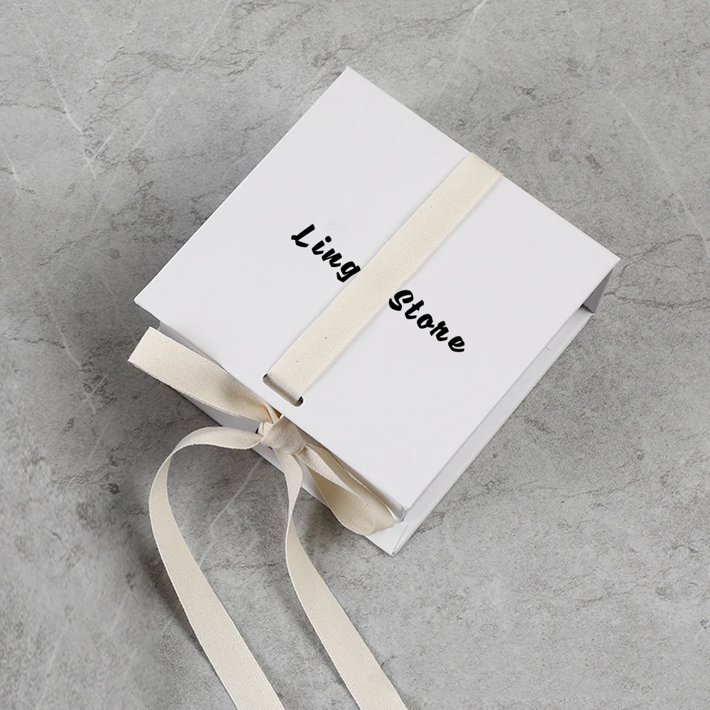24/50/100Pcs 9.3×9.5×3.5cm Jewelry Packaging Box Ribbon Bowknot Flap Boxes With Sponge For Earring Ring Stud Pendant Bag Storage