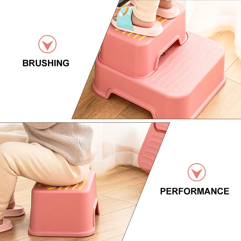 1 مجموعة 1 مجموعة الأطفال عدم الانزلاق مسند القدمين انفصال طبقة مزدوجة تصميم للحمام الاطفال غسل الدائمة البراز المنزل استخدام خطوة