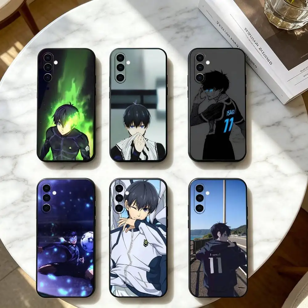 Blue L-Lock Anime Lsagi Yoichi  Phone Case For Samsung Galaxy A73,A72,A71,A70,A53,A52,A51,Others Soft Black Cover